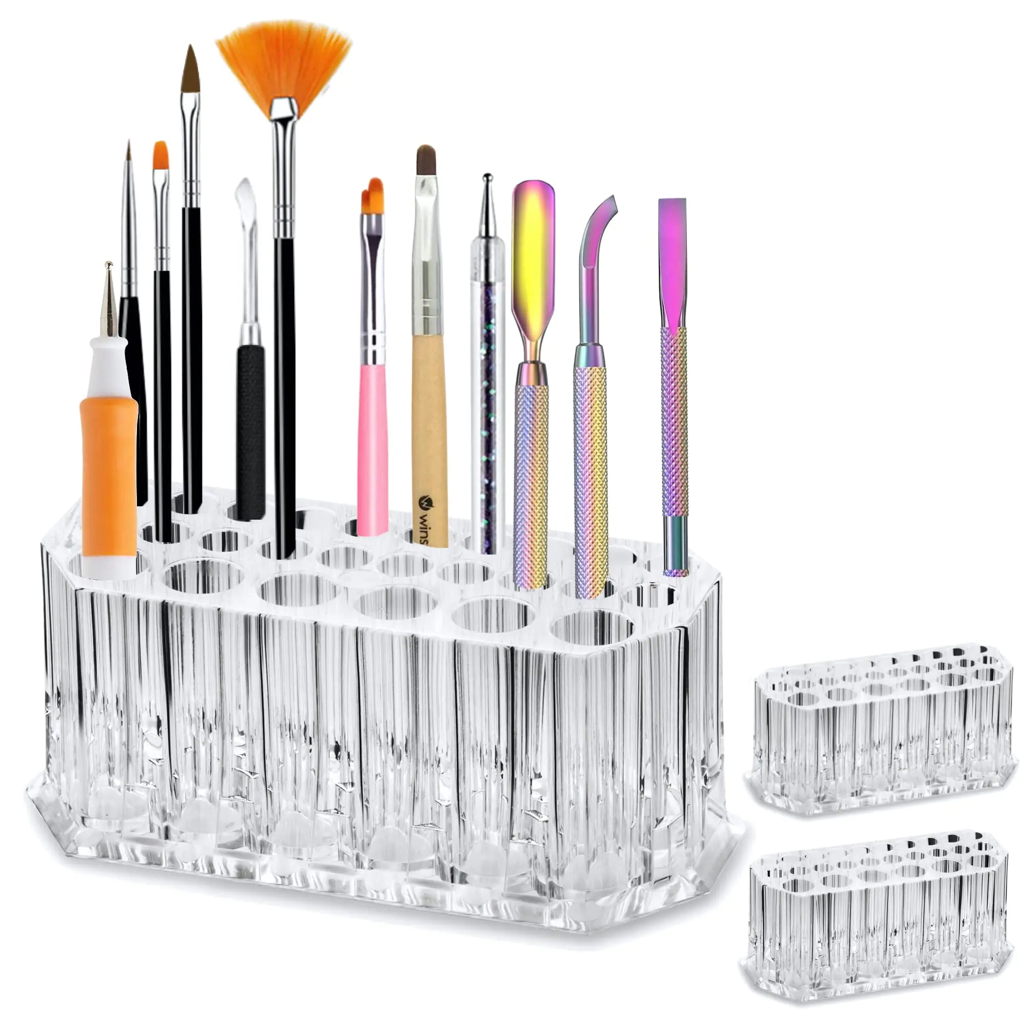 BY ALEGORY Acrylic Nail Art Tool Organizer Storage for Storing Pro Beauty Finger Nailcare Art Kit Tools Makeup Display Case Refillable Container Holder Organization (2)