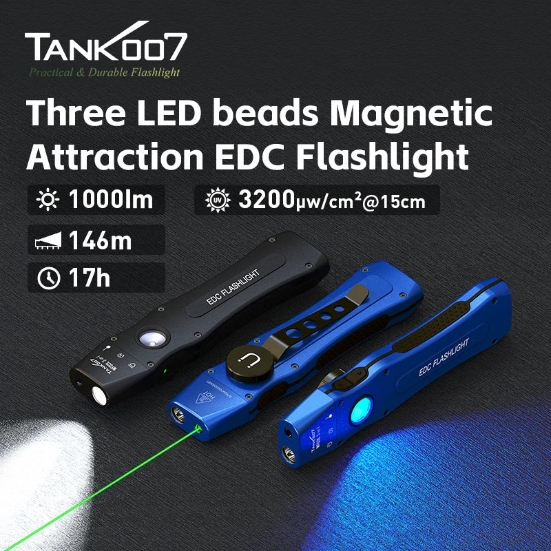 Tank007 WF02L 3-in-1 Flat EDC Flashlight
