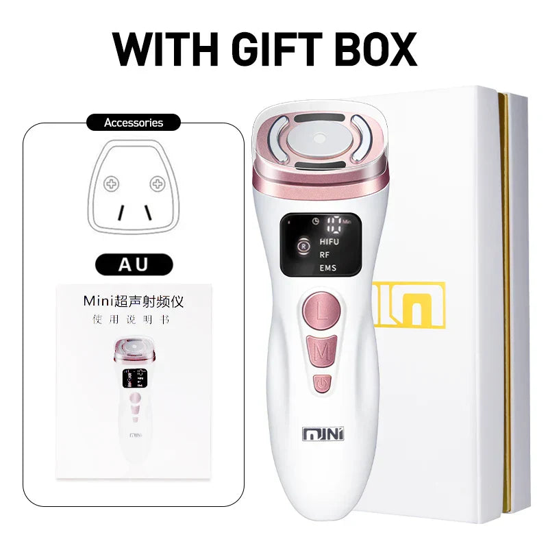 NNEOBA Mini HIFU & RF Facial Beauty Tool for Firming, Anti-Wrinkle, and Youthful Radiance